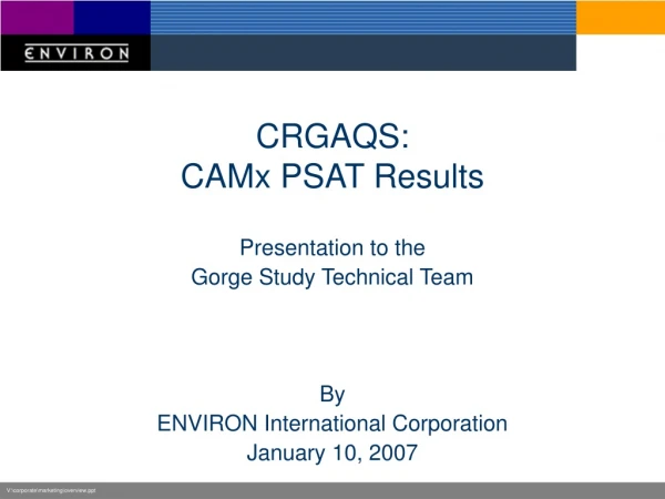 CRGAQS: CAMx PSAT Results