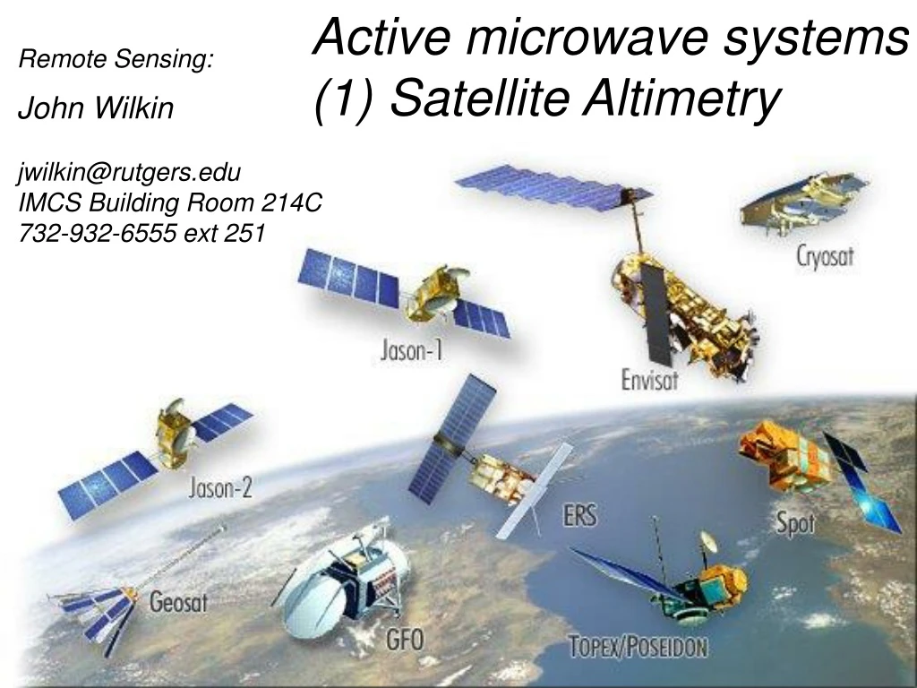 active microwave systems 1 satellite altimetry