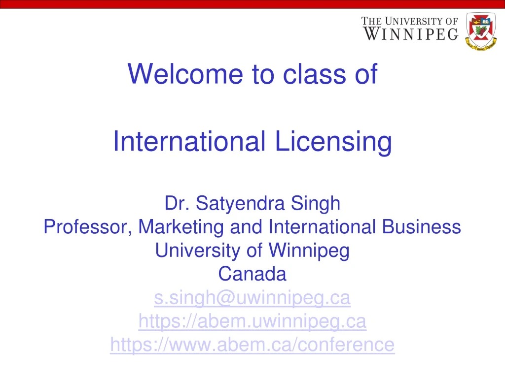 welcome to class of international licensing