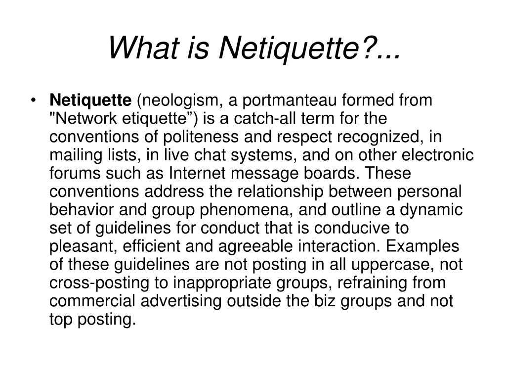 what is netiquette
