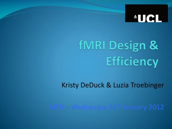 fMRI Design &amp; Efficiency