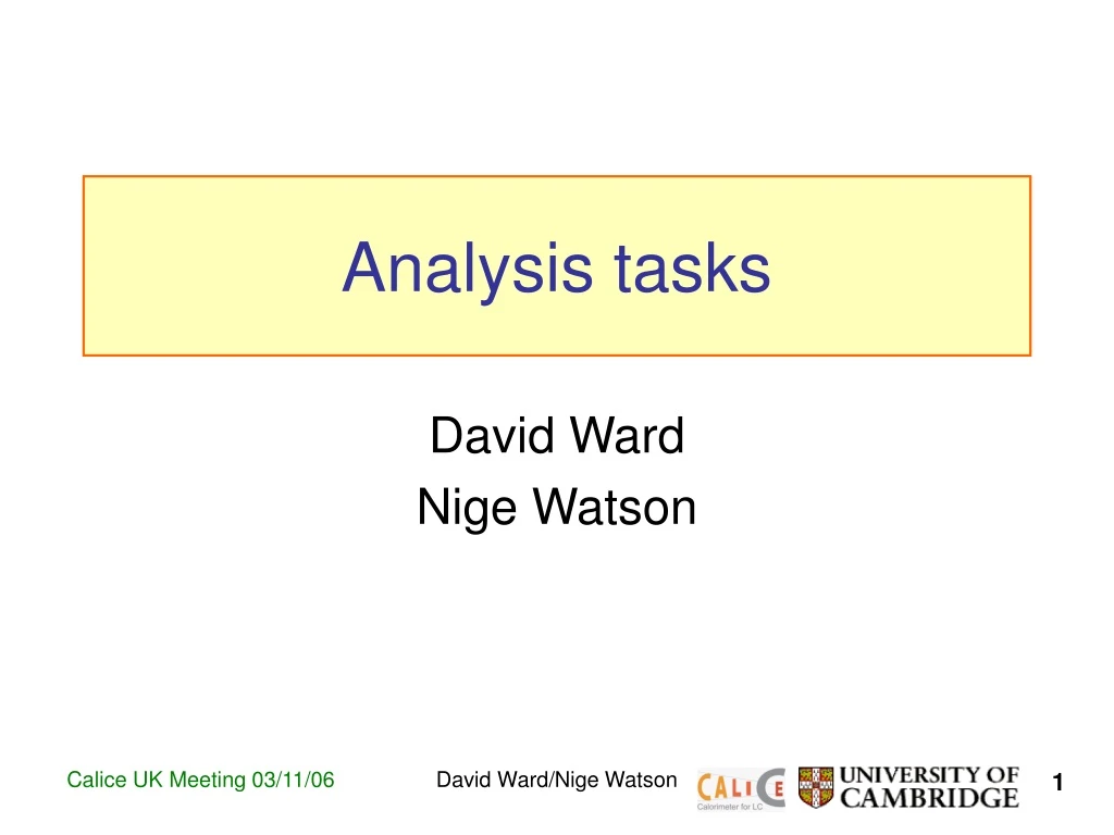 analysis tasks