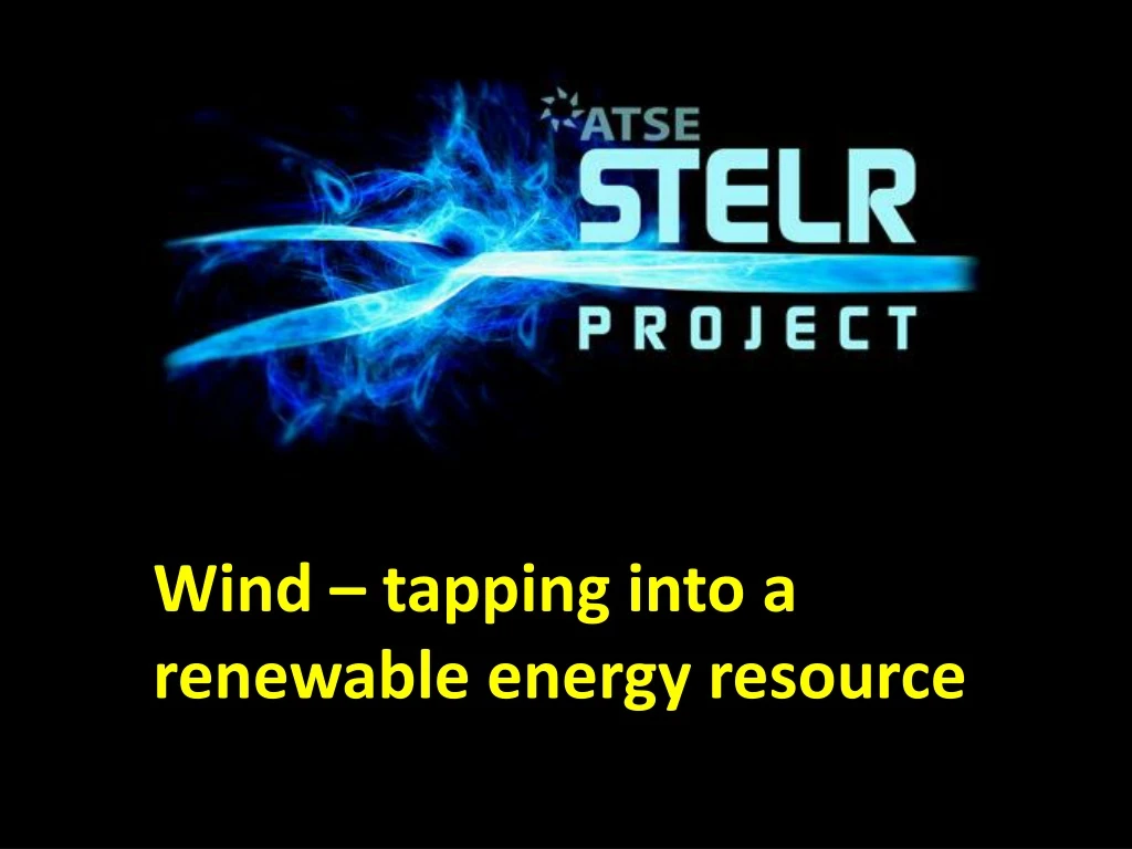 wind tapping into a renewable energy resource