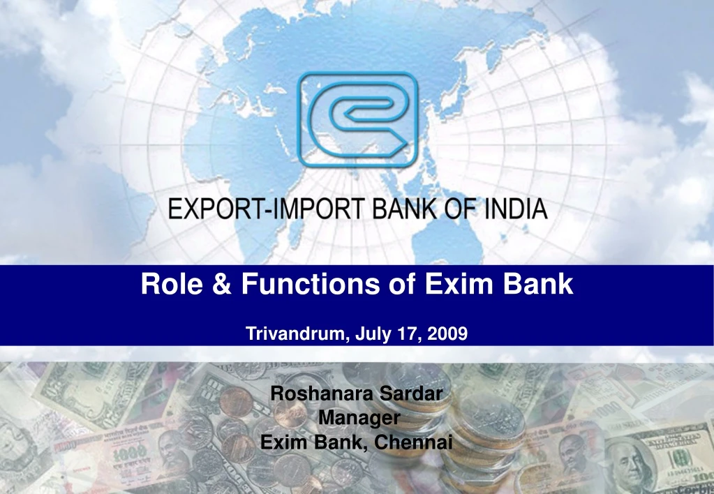 role functions of exim bank trivandrum july