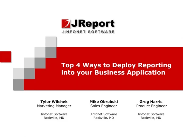 Top 4 Ways to Deploy Reporting into your Business Application
