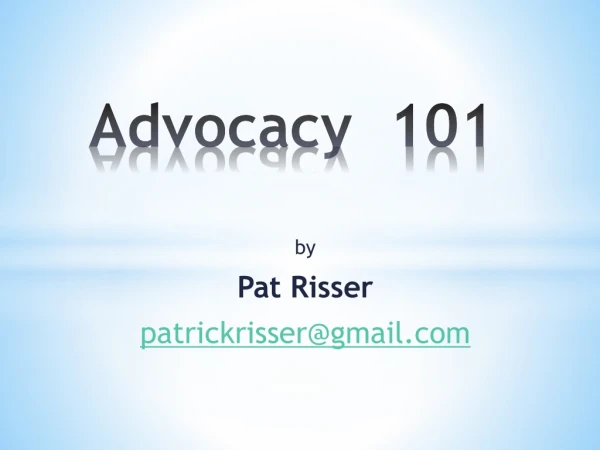Advocacy  101