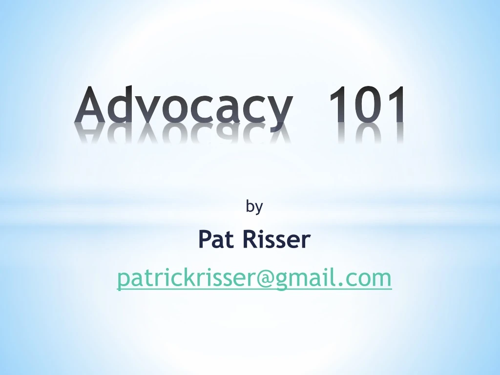 advocacy 101