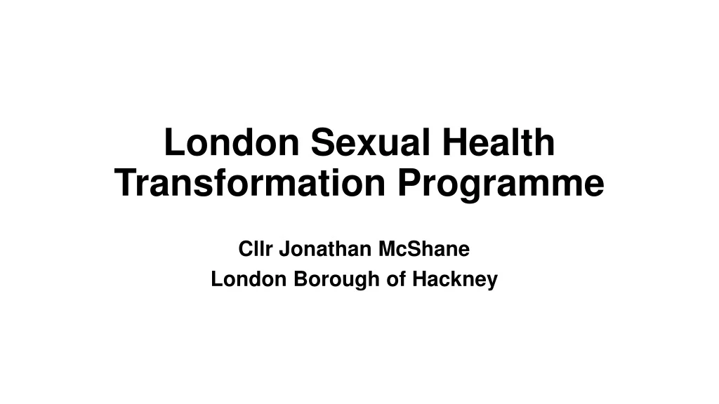 london sexual health transformation programme