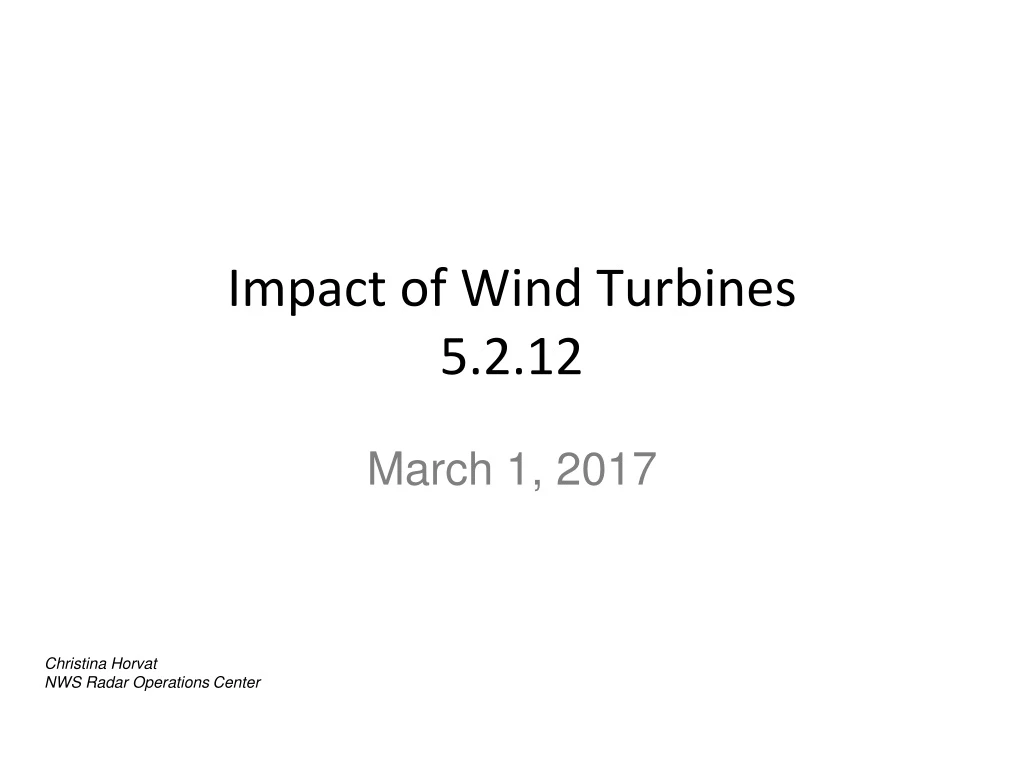 impact of wind turbines 5 2 12