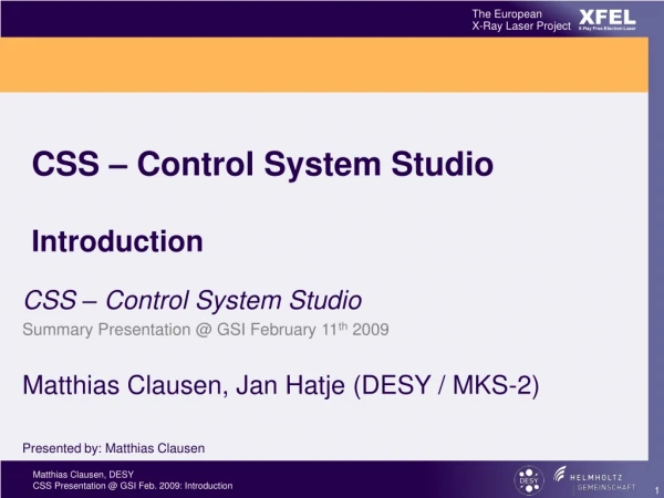 CSS – Control System Studio Introduction