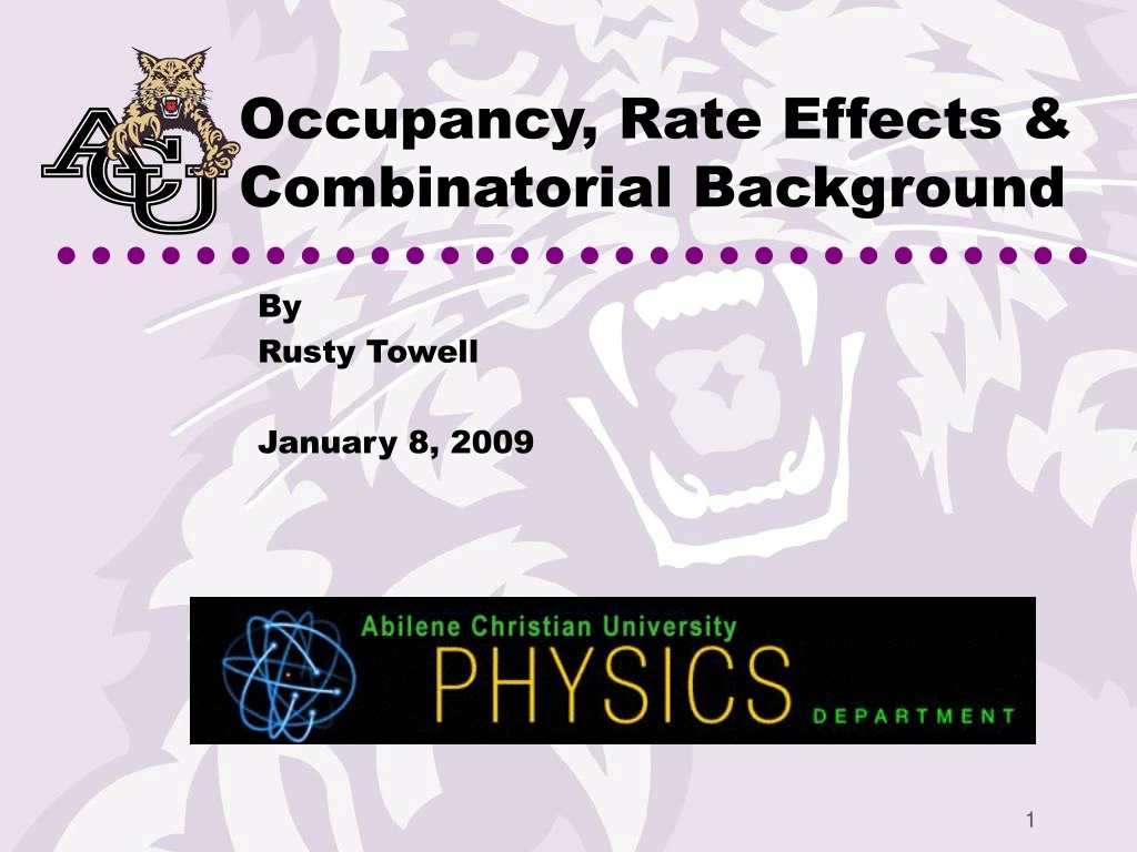 occupancy rate effects combinatorial background