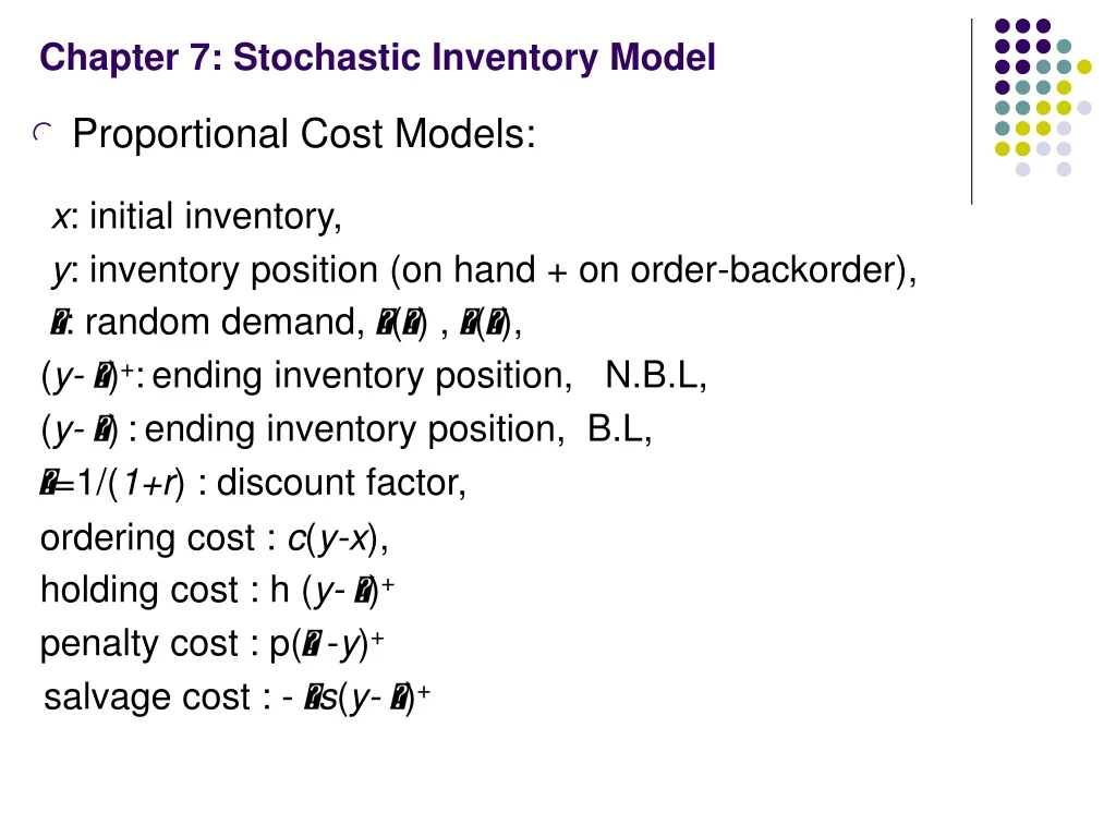 chapter 7 stochastic inventory model