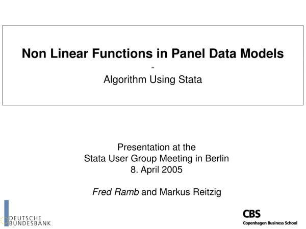 Non Linear Functions in Panel Data Models -  Algorithm Using Stata