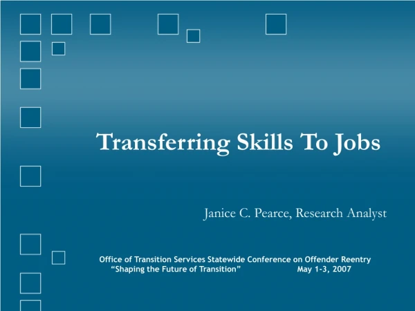 Transferring Skills To Jobs