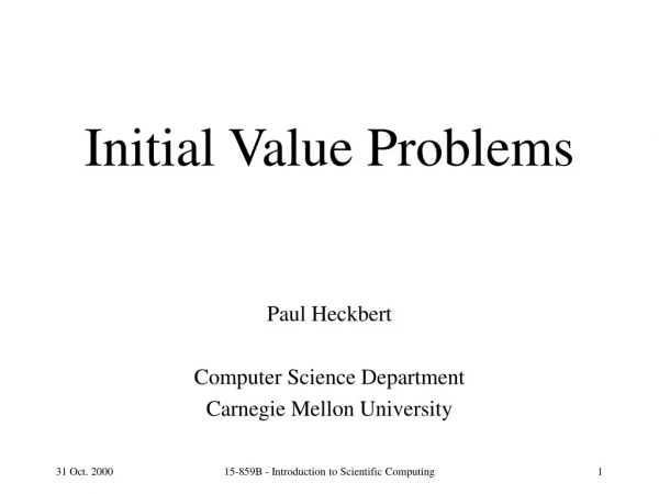 Initial Value Problems