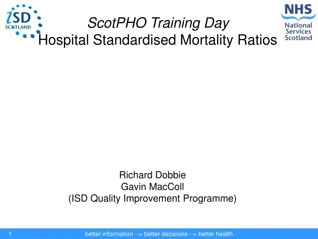 scotpho training day hospital standardised