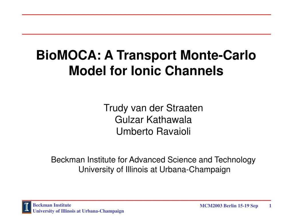 biomoca a transport monte carlo model for ionic