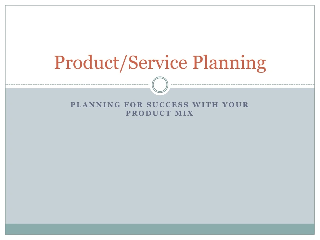 product service planning