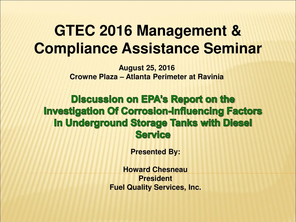 gtec 2016 management compliance assistance seminar