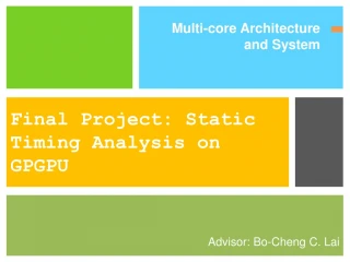Final Project: Static Timing Analysis on GPGPU