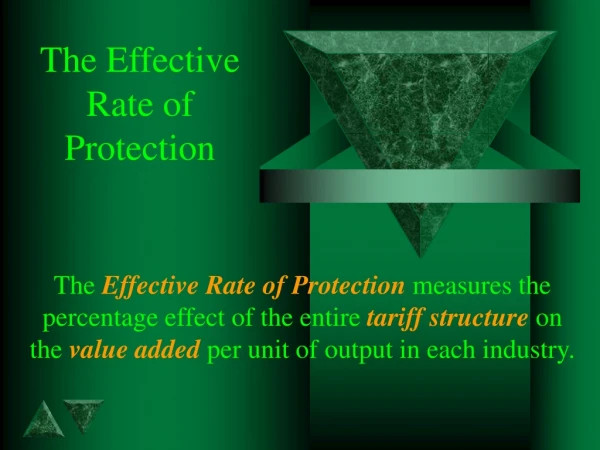 The Effective  Rate of  Protection