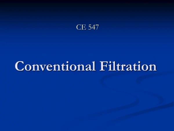 Conventional Filtration