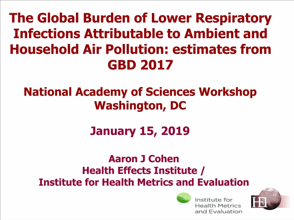 the global burden of lower respiratory infections