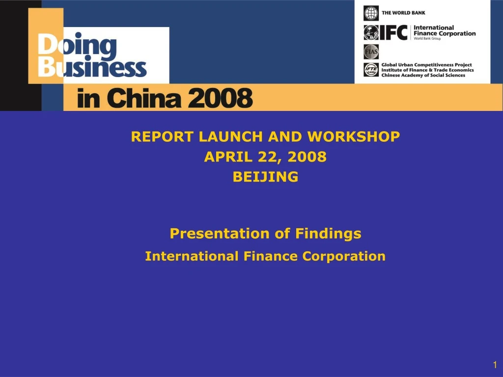 report launch and workshop april 22 2008 beijing