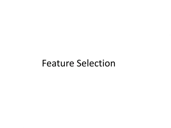 Feature Selection