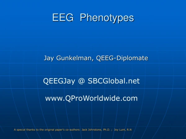 EEG  Phenotypes