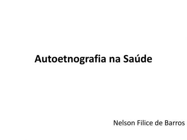 Autoetnografia na Saúde