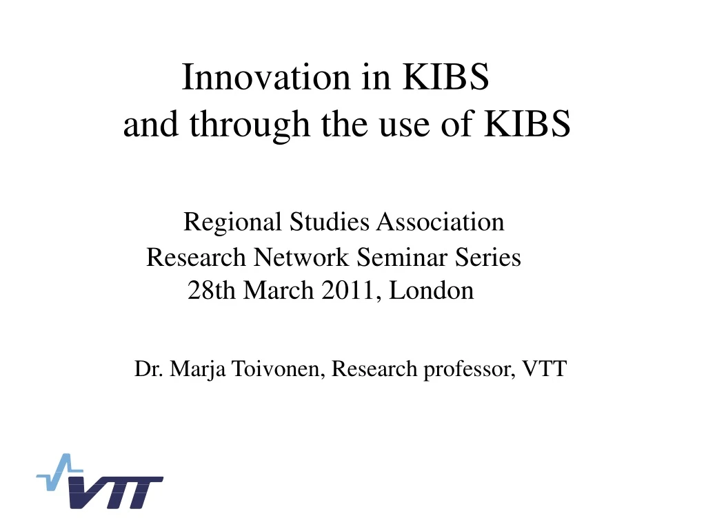 innovation in kibs and through the use of kibs