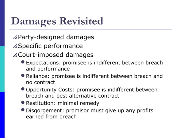 Damages Revisited