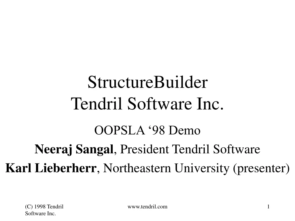 structurebuilder tendril software inc