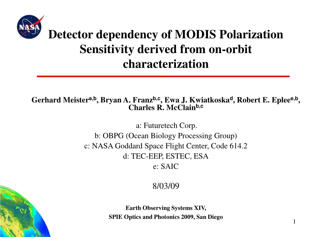 detector dependency of modis polarization sensitivity derived from on orbit characterization