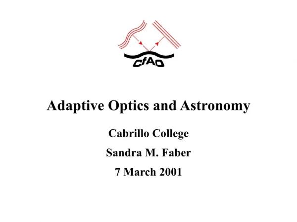 Adaptive Optics and Astronomy