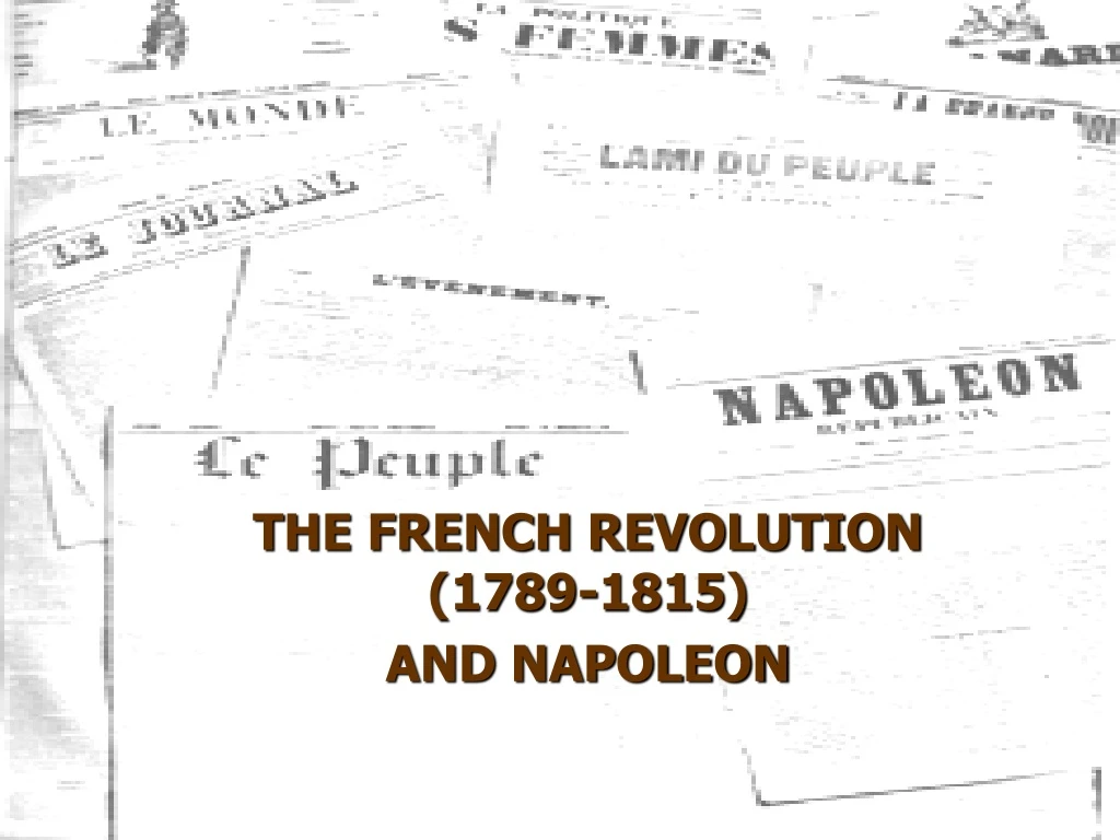 the french revolution 1789 1815 and napoleon