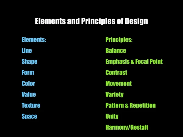 Elements and Principles of Design