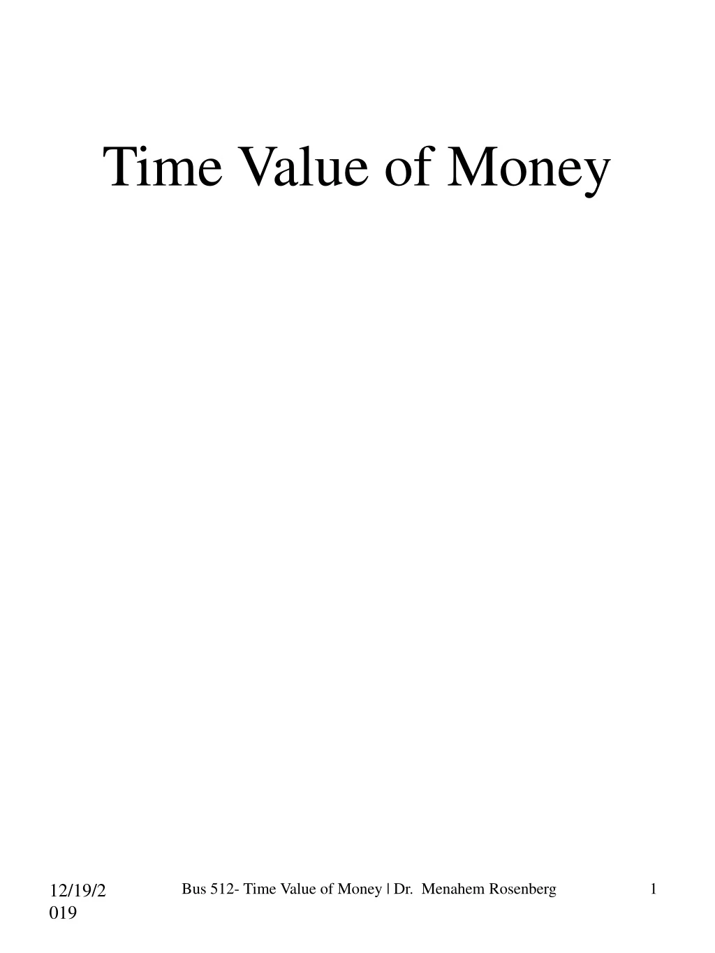 time value of money