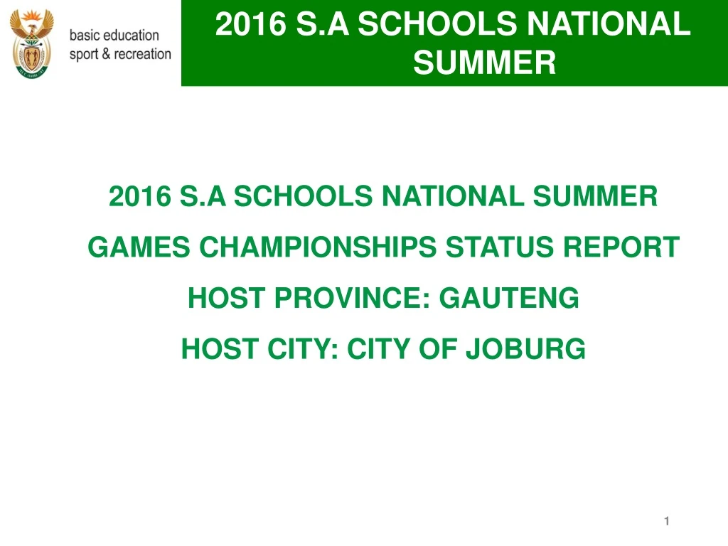 2016 s a schools national summer