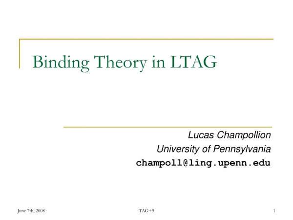 Binding Theory in LTAG