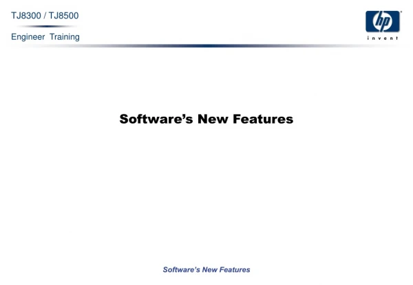 Software’s New Features