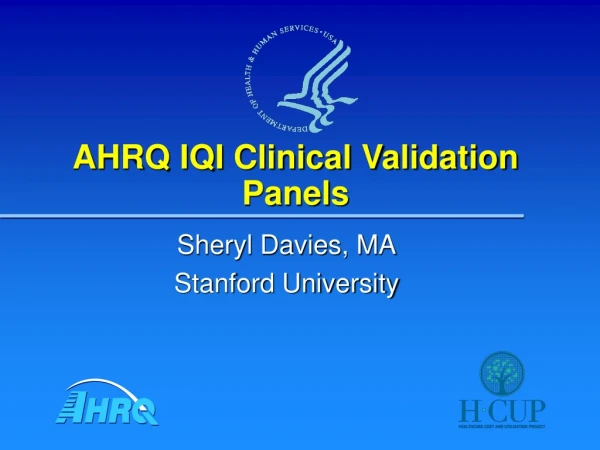AHRQ IQI Clinical Validation Panels