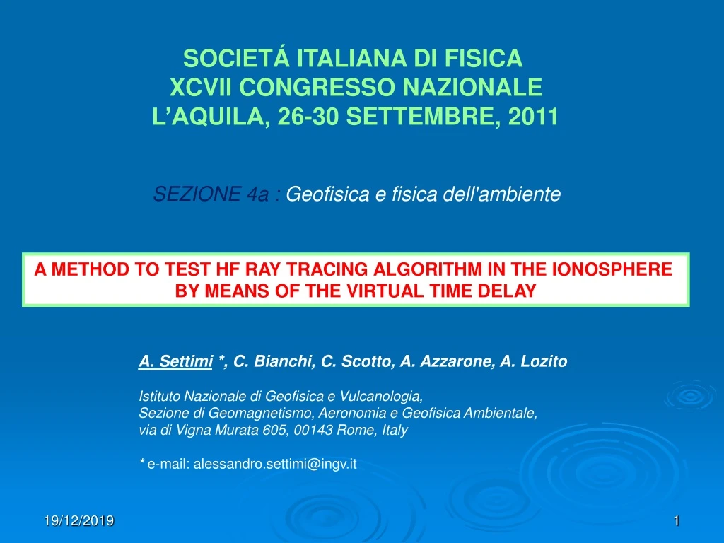 societ italiana di fisica xcvii congresso