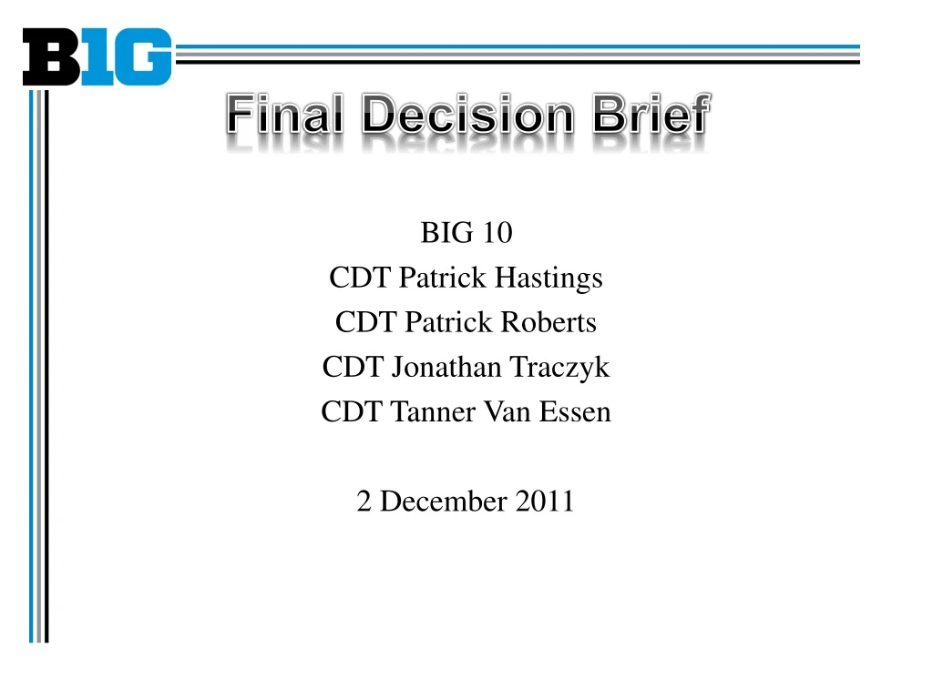 final decision brief