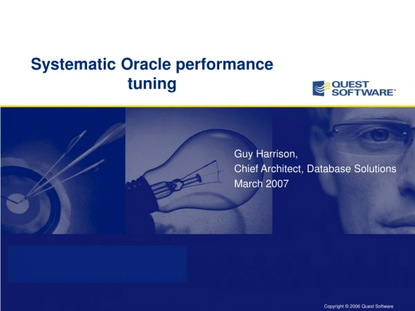Systematic Oracle performance tuning