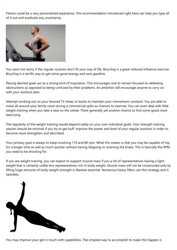fitness could be a very personalized experience