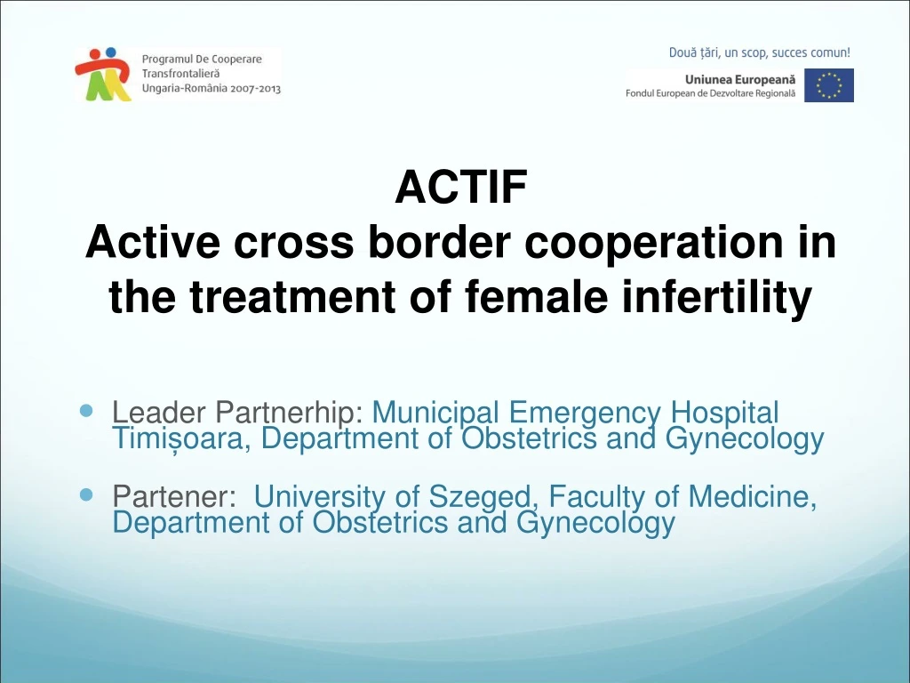 actif active cross border cooperation in the treatment of female infertility