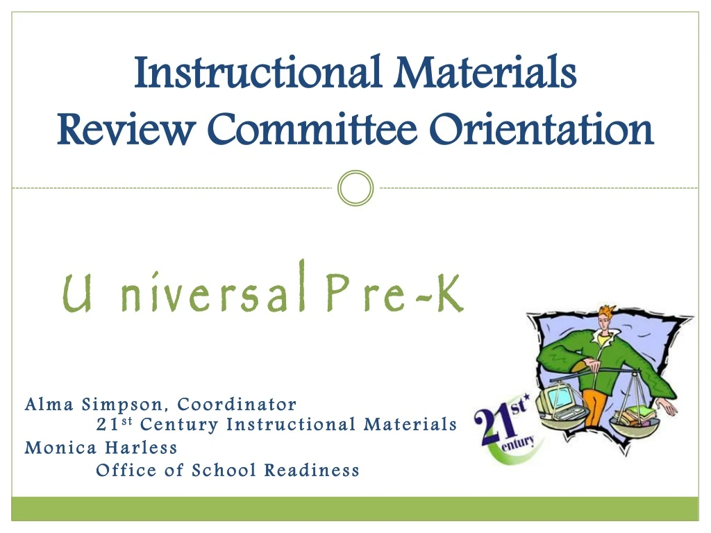 instructional materials review committee orientation