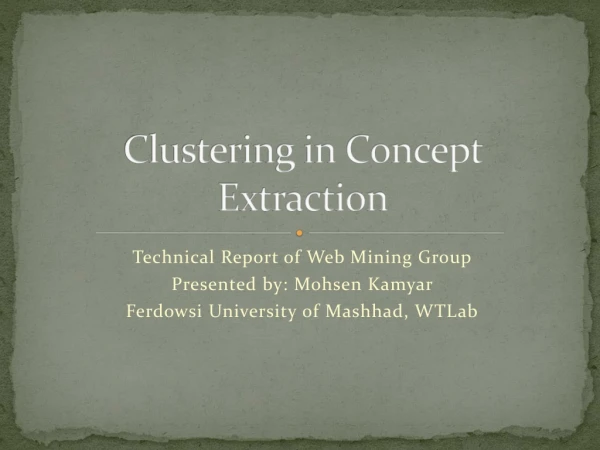 Clustering in Concept Extraction